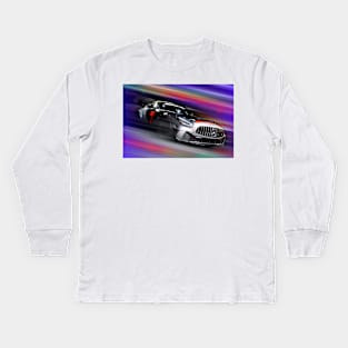 Speeding Mercedes AMG GT4 Kids Long Sleeve T-Shirt